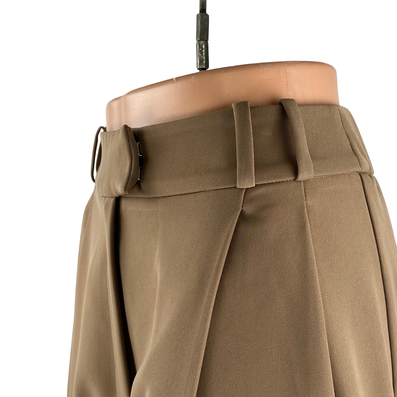 New Re Ona Women's Tan Pleated High Rise Straight Curve Trousers Pants Size Xs — image 3 of 6